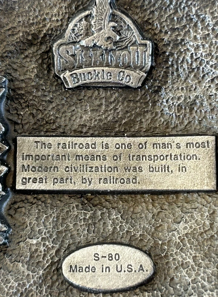 Vintage Belt Buckle Train Locomotive Railroad Siskiyou Buckle Co 1988 - Image 3 of 4