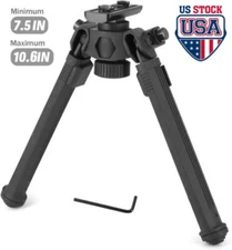 7.5-10.6' M-lok Rifle Bipod Tactical Adjustable Bipod Mount Rail Mount Aluminum