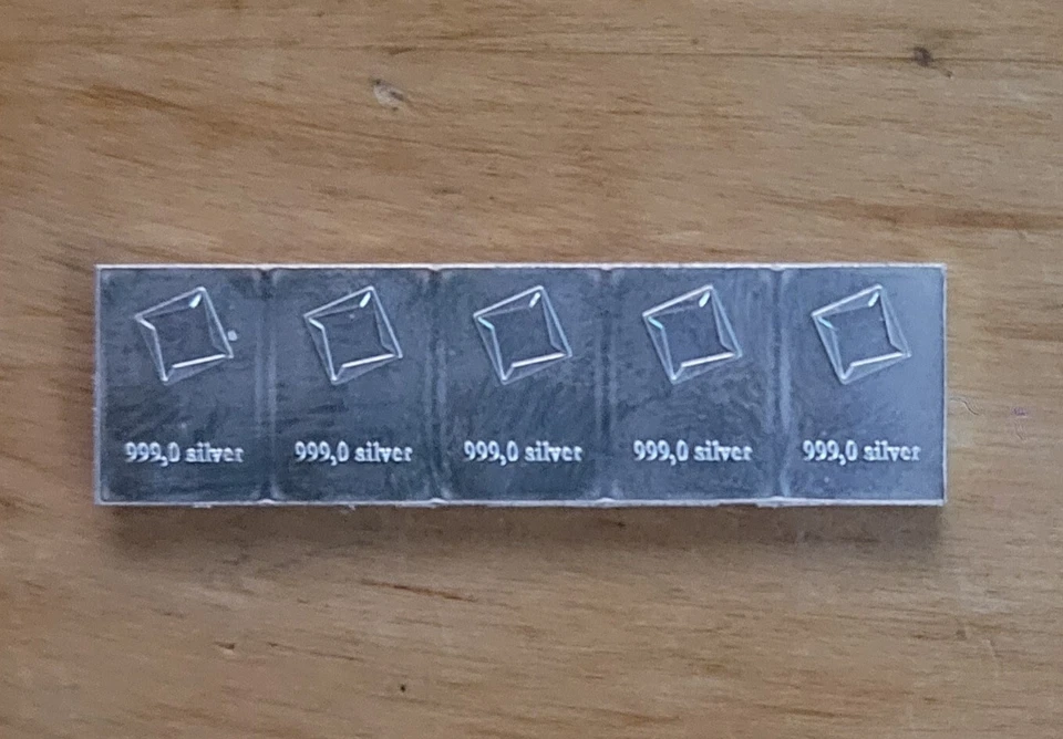 Barra de plata de 5 gramos - Valcambi Foto 2 de 4