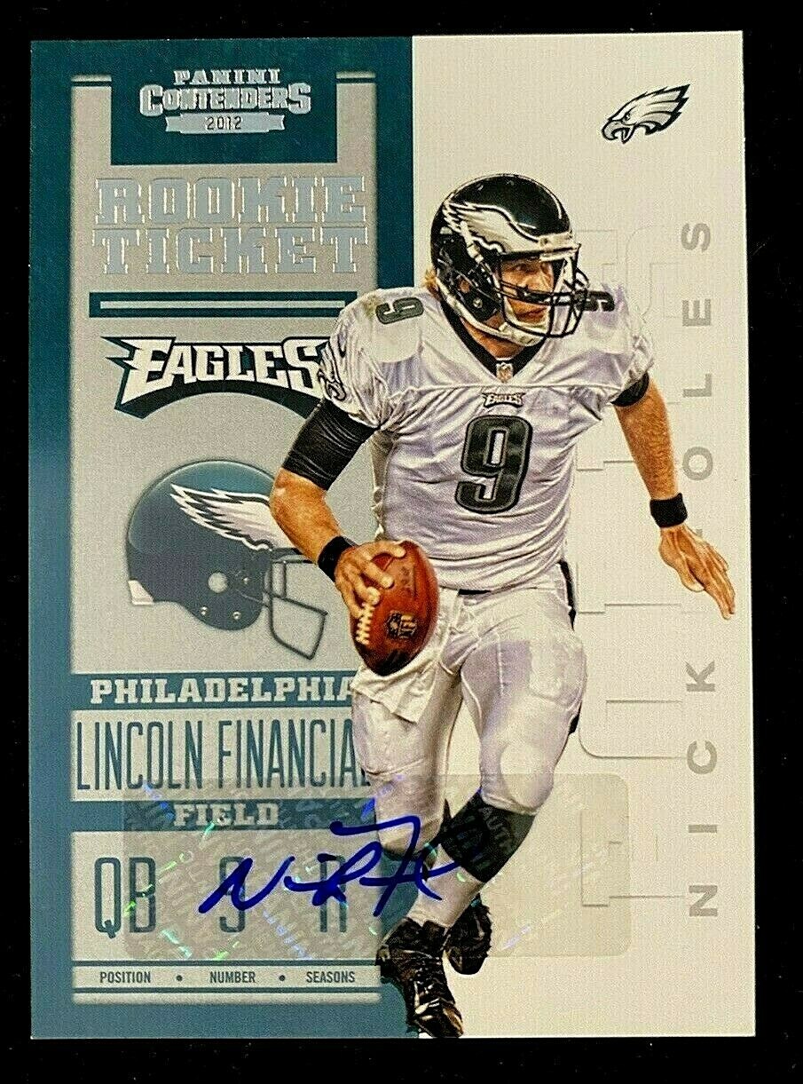 2012 Panini Contenders Rookie Ticket NICK FOLES RC AUTO #218 !!! BEARS EAGLES