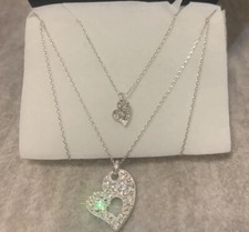 Mother Daughter Little Girl Matching Love Heart Necklace Set for 2