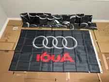Audi Flag Banner 3x5 ft German Racing Car Manufacturer Black Wall Garage Decor