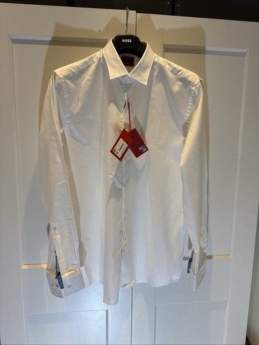Hugo Boss Koey MENS WHITE SLIM FIT SHIRT , Easy Iron, Size 17- XL BNWT RRP £99❤️