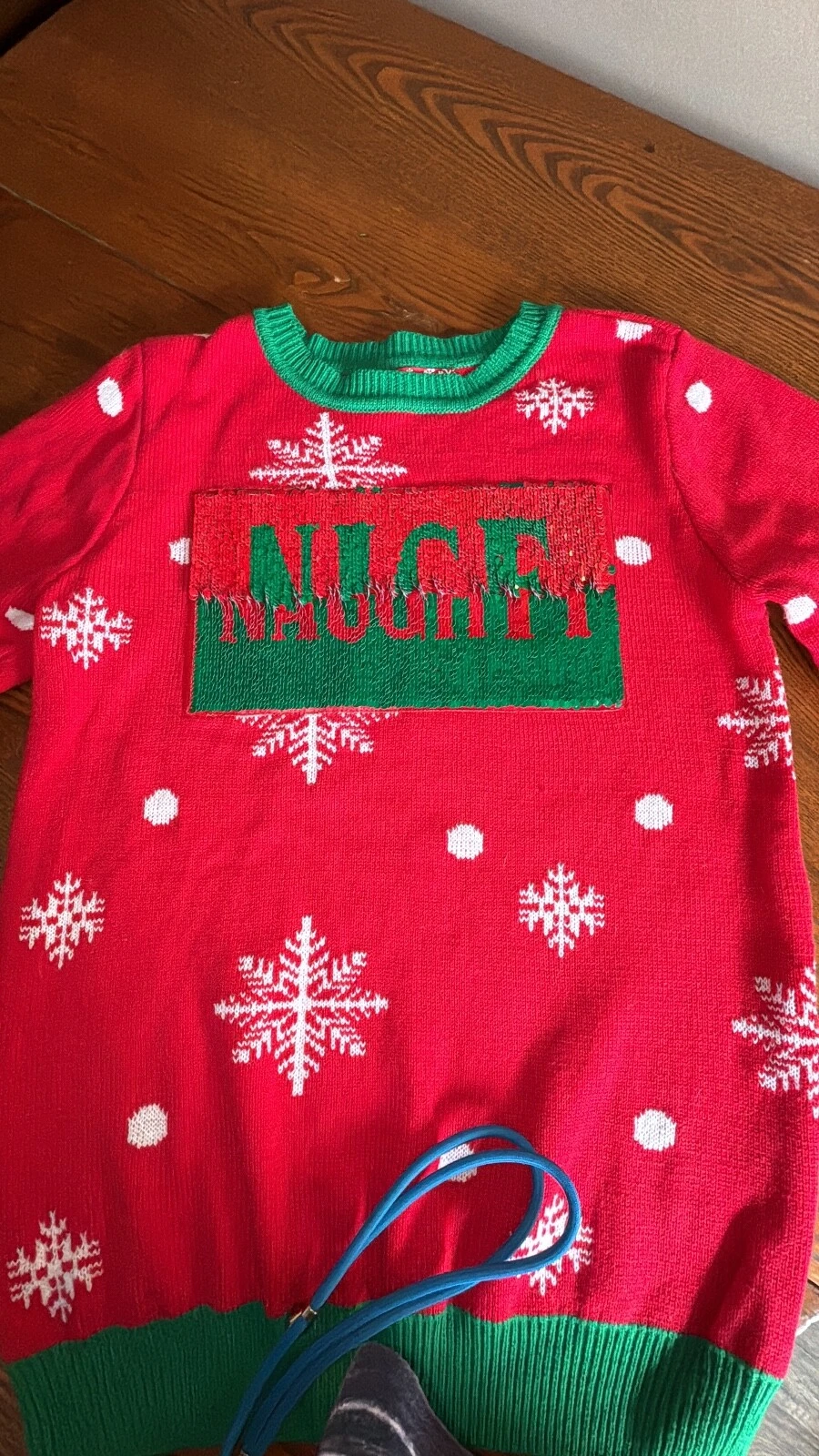 To Be Jolly Christmas Pullover Sweater Naughty Nice Changeable Sweater Medium