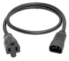 NEMA 5-15R To IEC320 C14 Male Power Cord Plug Adapter For PDU Server RM - 3 Feet