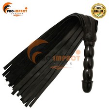 High Quality Real Genuine Cowhide Leather 25 Tails Flogger Black Heavy Duty