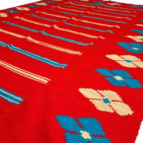 Moroccan Handmade Vintage Rug Kilim Area Carpet Wool Tribal Azilal Rug Berber - Picture 15 of 24