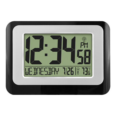 W88631 La Crosse Technology Atomic Digital Wall Clock with IN Temp - Open Box