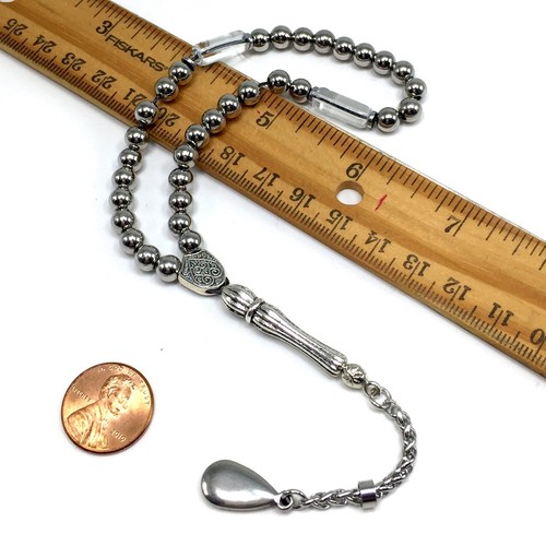 Stainless Steel Prayer Beads, Worry Beads, Tesbih, Tasbih -6mm 33 Small Beads- - Picture 9 of 11