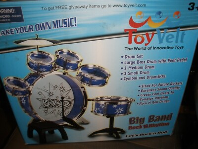 NEW Opened box Toy Velt Big Band Rock N Rhythm Toddler Play Drum Set