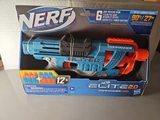 NERF Elite 2.0 Commander RD-6 Blaster 12 Official Darts 6-Dart Rotating Drum