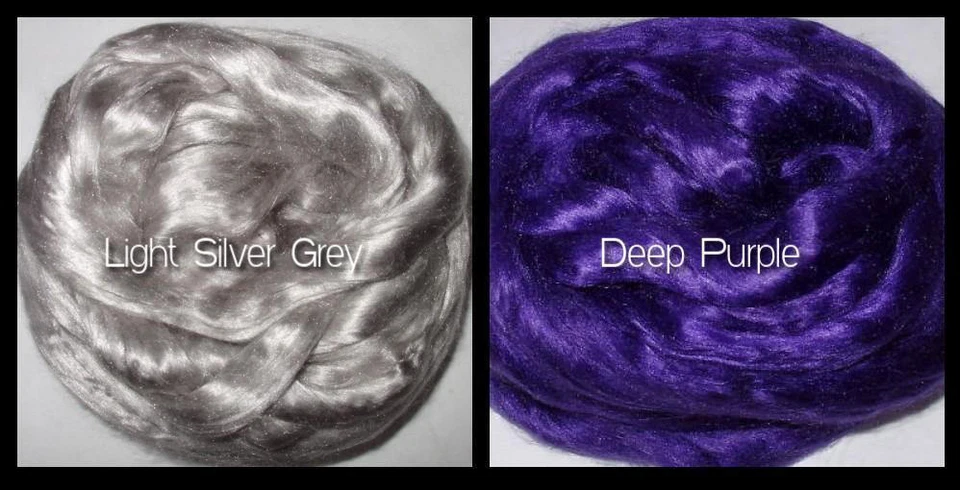 Mulberry or tussah silk roving for spinning felting fiber doll hair 0.5oz/15g - Image 3 of 4