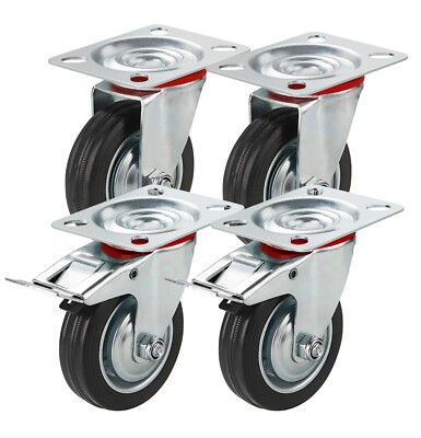 4er Transportrollen Schwerlastrollen Lenkrollen Mit Bremse – 400 Kg Pro Rolle, Stabil