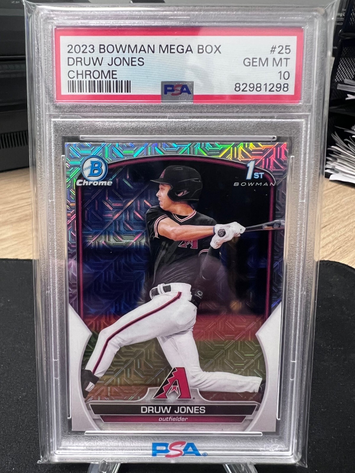 2023 Bowman Mega Box Mojo Refractor #BCP-25 Druw Jones (RC) PSA 10