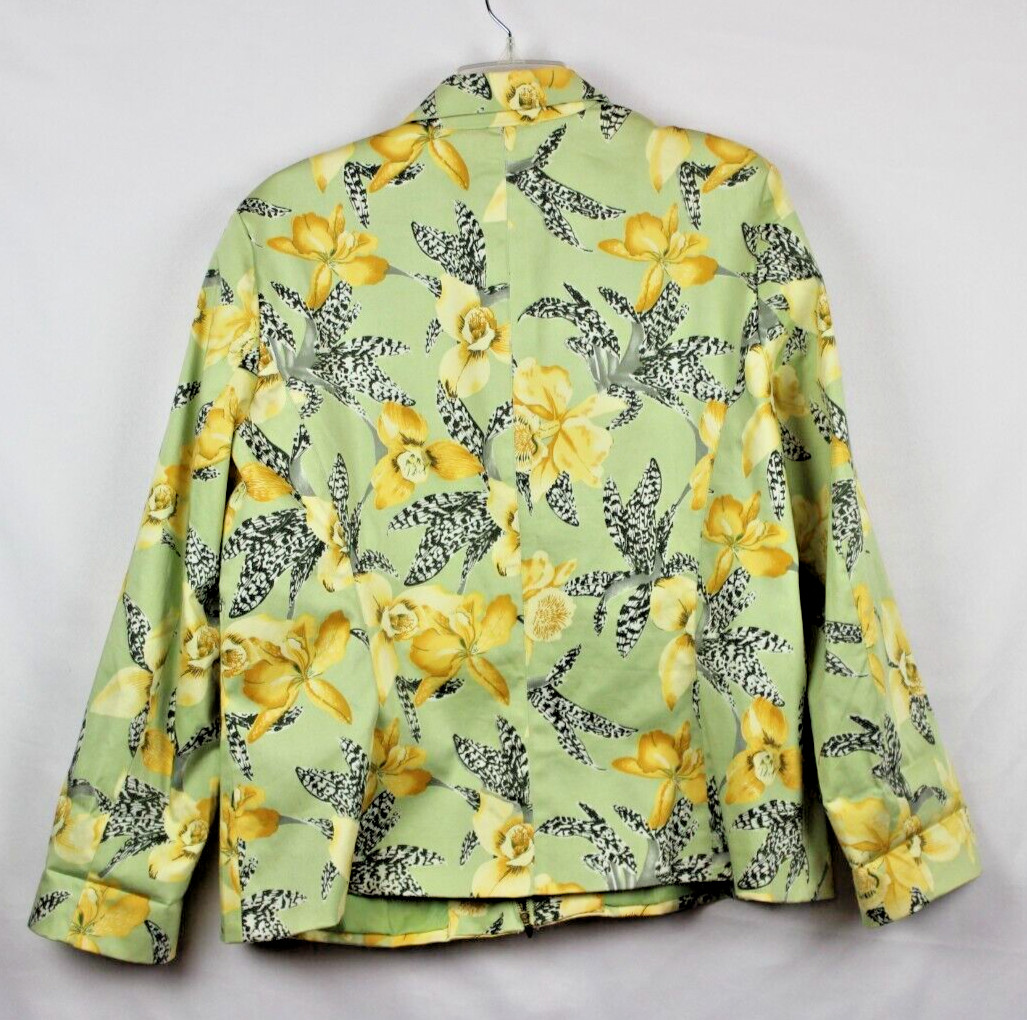 Patrick Christopher Selection Zip Front Green Flo… - image 2