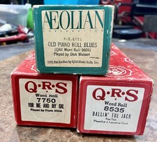 Lot of 3   Q.R.S. / Aeolian   Player Piano Rolls   7750, 8535, 8626   Very Nice