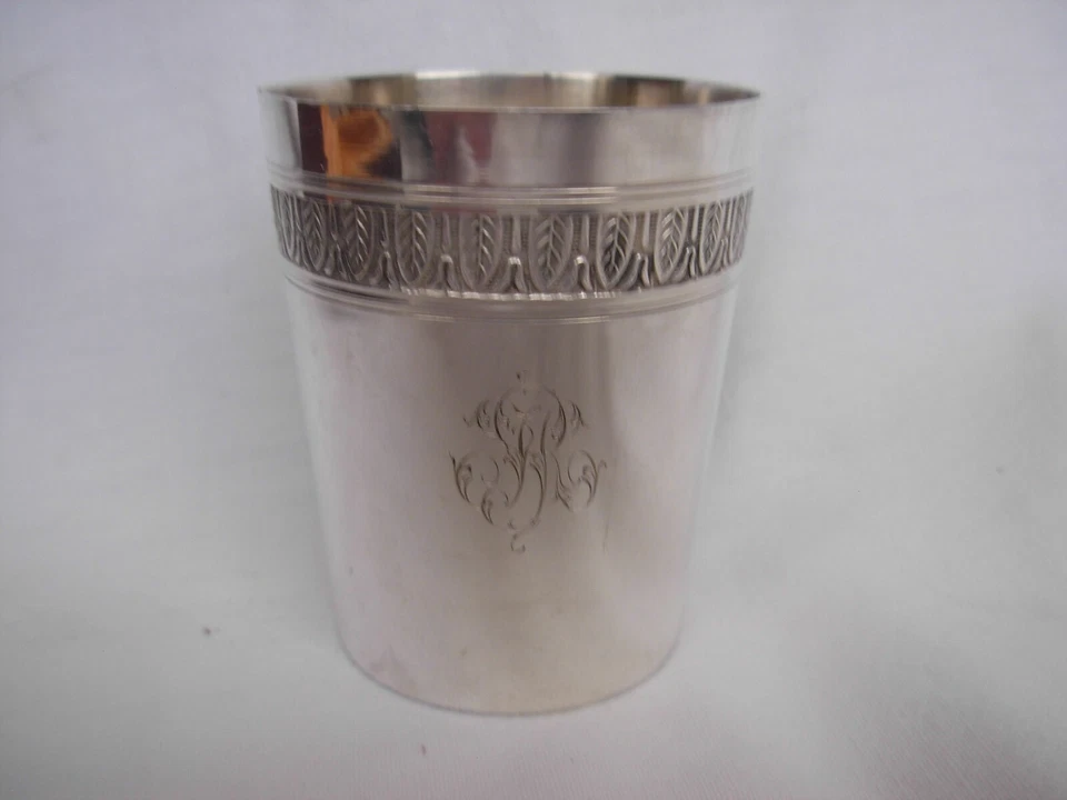 ANTIGUA COPA FRANCESA DE PLATA DE LEY, ESTILO IMPERIO, FINALES DEL SIGLO XIX. Foto 4 de 4