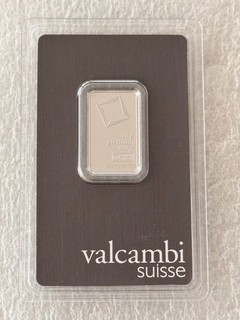 Valcambi Mint 10 gram Platinum bar in New Assay card of 999.5 fine Platinum 10g