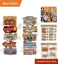 20 Piece Western Party Signs Setup for Cowboy Theme Wild West Celebration