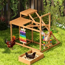Chicken Perch w/ Swing Xylophone Removable Feeder/ Bath for Farms Easy to Clean