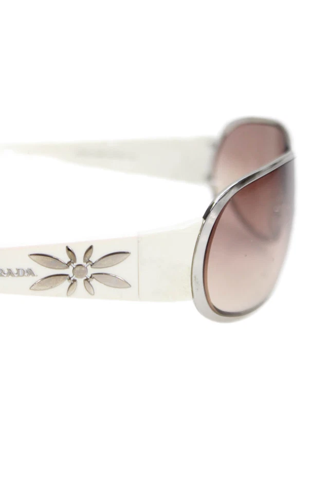 Gafas de sol Prada para mujer tono plateado marrón lentes blancas SPR56G Foto 3 de 4
