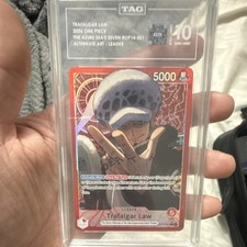Trafalgar Law One Piece CCG Azure Sea's Seven OP14-001 Alt Art TAG 5000