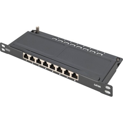 Digitus CAT 6A, Klasse EA Slim Patchpanel, 8 Port, schwarz