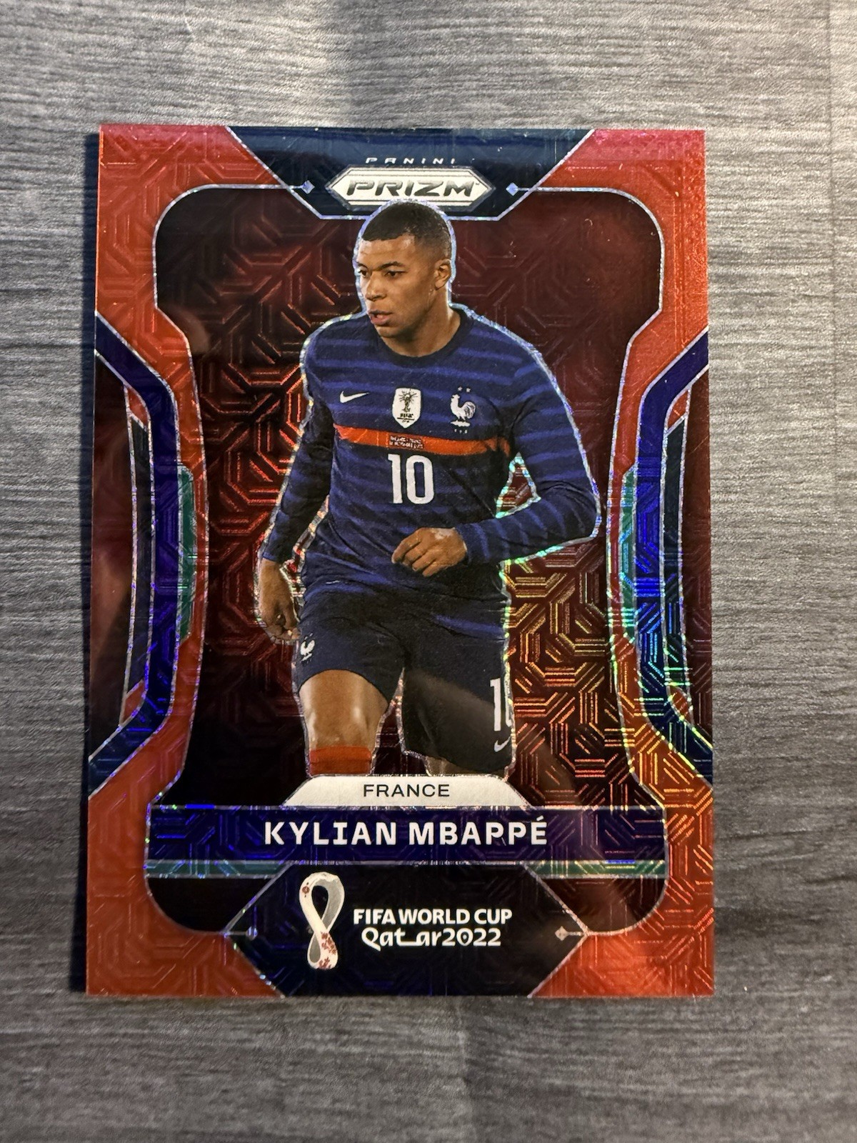 2022 Panini Prizm World Cup Qatar Kylian Mbappe #101 Red Mojo /99