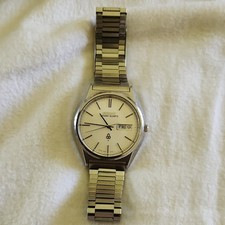 Seiko Grand Quartz 4843-8041 Men's Day/Date Quartz SS Silver/White Watch