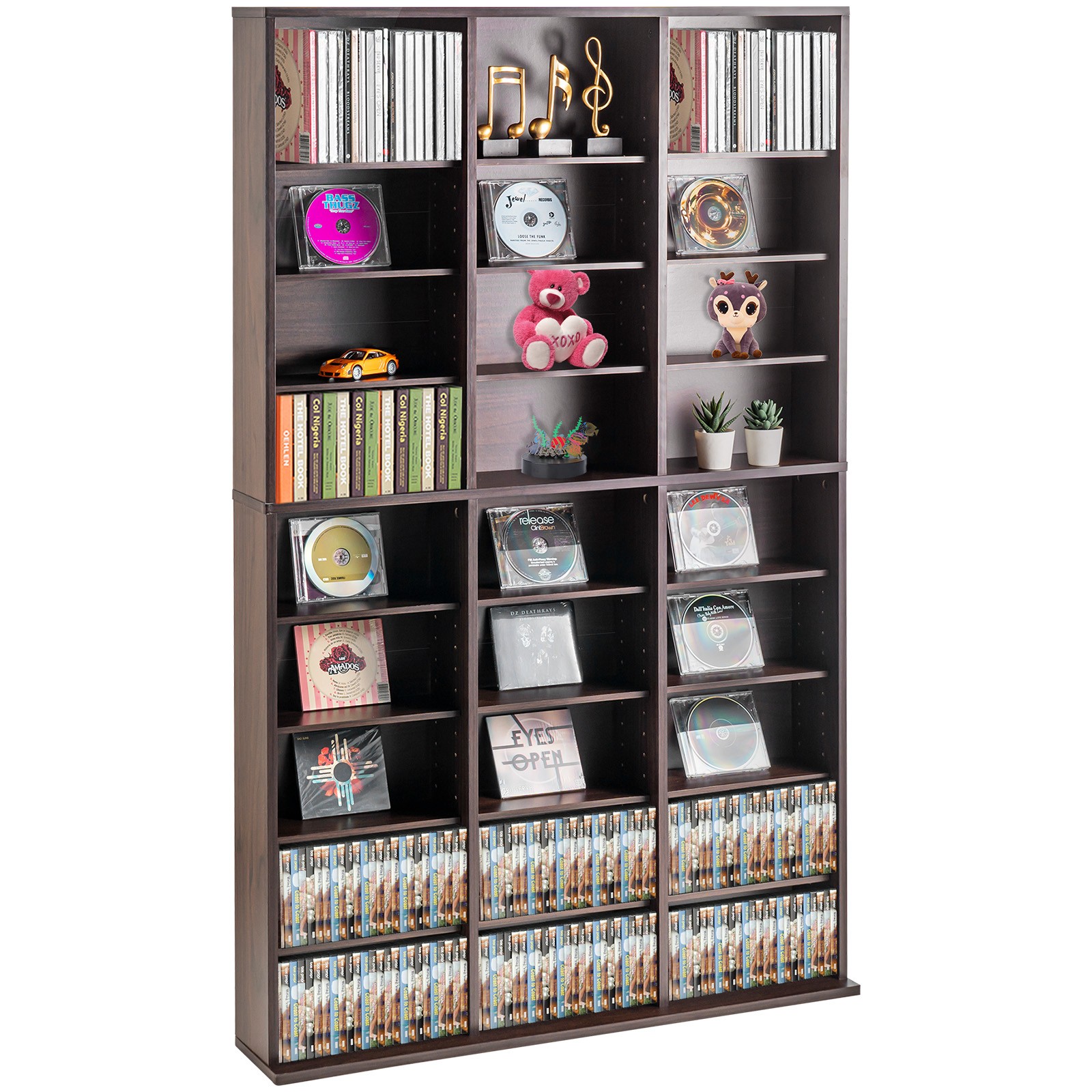 VEVOR Media Storage Cabinet 9 Layers Adjustable DVD Shelves 