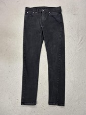 Levis 510 Jeans Mens 31x29 Black Charcoal Wash Skinny Fit Stretch Denim Zip Fly
