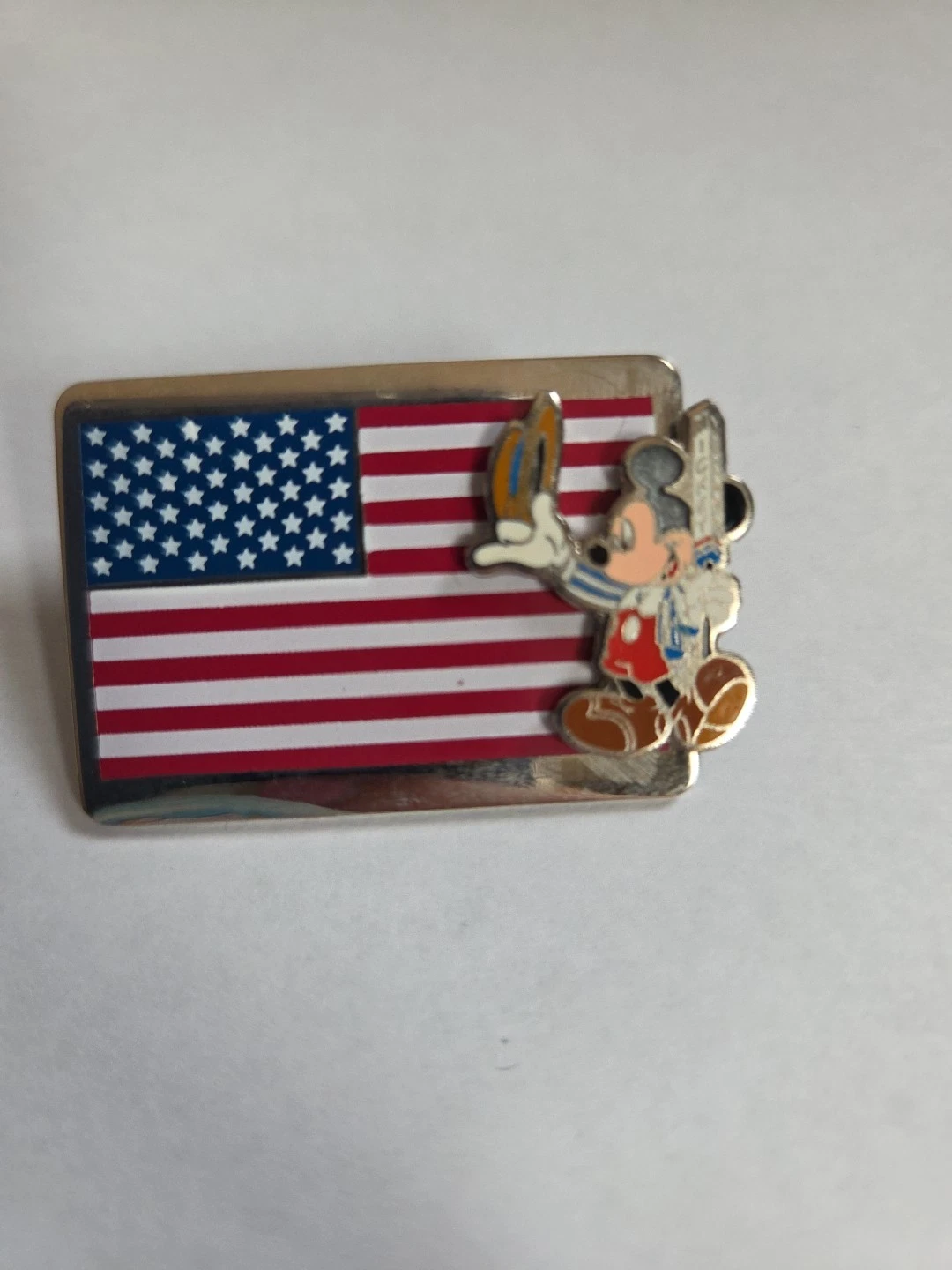 Disney Pin American Flag With Mickey Mouse