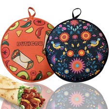 Duthcbw 2 PACK Large Tortilla Warmers, Premium Insulated Large, Orange/Black 