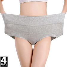 High Waist Panties Cotton Women Slim Body Plus Size Soft Underwear 4 Pieces