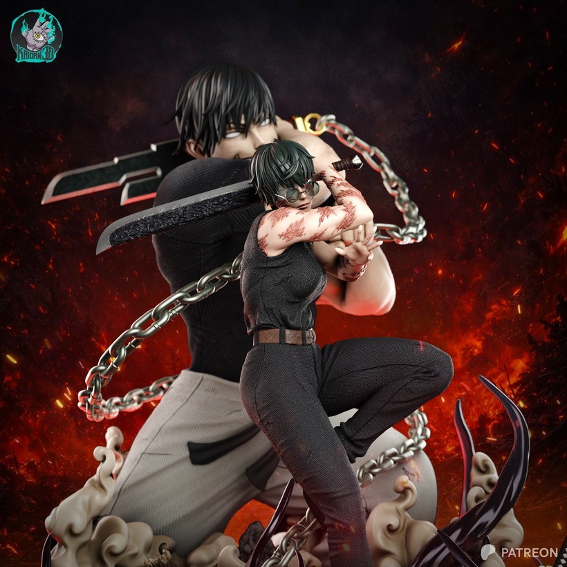Diorama Zenin Maki y Toji de Jujutsu Kaizen
