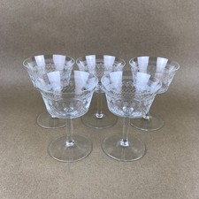 Antique Bohemia Crystal Lady Hamilton Pall Mall Champagne Glasses Set of 5