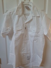 2 U.S MILITARY ISSUE ARMY MEN'S WHITE DRESS SHIRT SHORT SLEEVE LARGE NEW UNICOR