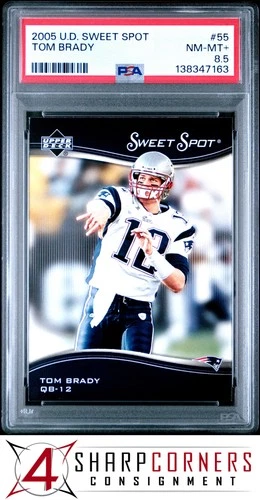2005 UPPER DECK SWEET SPOT #55 TOM BRADY POP 1 PSA 8.5