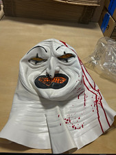 Black White Clown Hooded Costume Outfit with Mask Blood Splatter XL