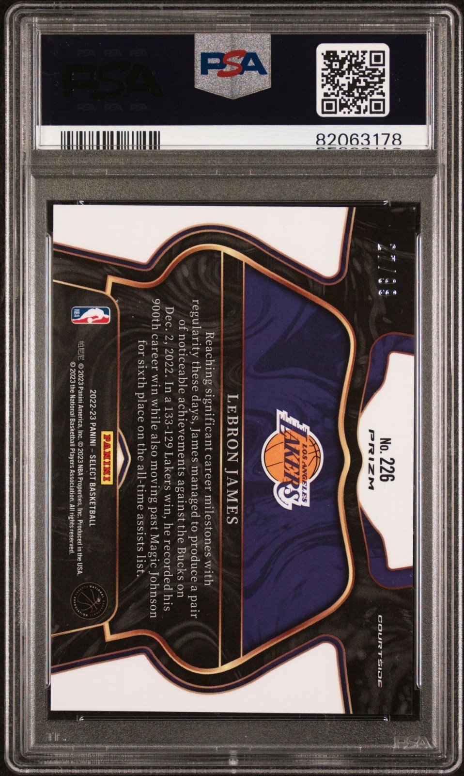 💎PSA 10 GEM MT 2022-23 Select Courtside LEBRON JAMES Light Blue Disco Prizm /99 view 4