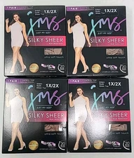 Just My Size Silky Sheer Run Resistant Control Top Nude 93945 New 4 Pairs 1X/2X 