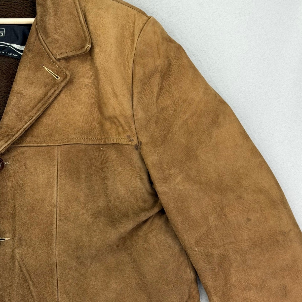 Vintage Montgomery Ward Jacket Mens 48 Brown Suede Leather with