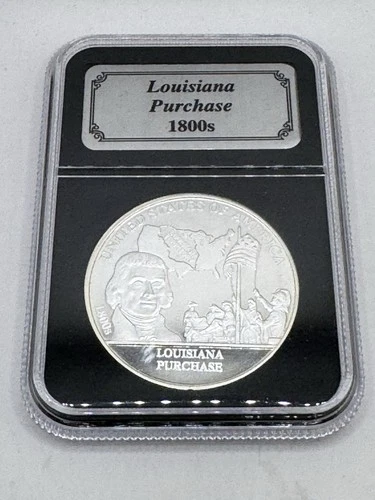 Danbury Mint American History LOUISIANA PURCHASE 1800s 1 oz .999 Silver With COA