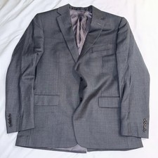 Lauren Ralph Lauren Mens Gray Wool Blend Two Button Suit Jacket Blazer 42 R