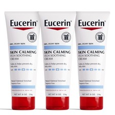 Eucerin Skin Calming Cream 8 oz Tube (Pack of 3) Dry Itchy Skin Oatmeal
