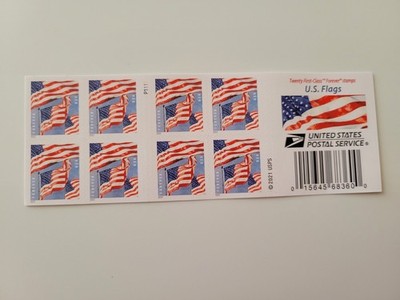 20 FOREVER FIRST CLASS LETTER STAMPS FLAG STAMPS MNH 2022 BOOK  PANE