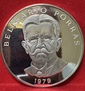 Panama 5 Balboas 1975 President Belisario Porras 35.12 g 925 Silber Münze