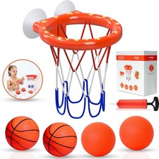 Bath Toys Bathtub Basketball Hoop for Toddlers and Kids, Mold-Free Shower ...