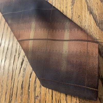 EUC Studio Conbipel Silk Metallic Ombre Argyle Tie Men s Necktie Made In Italy