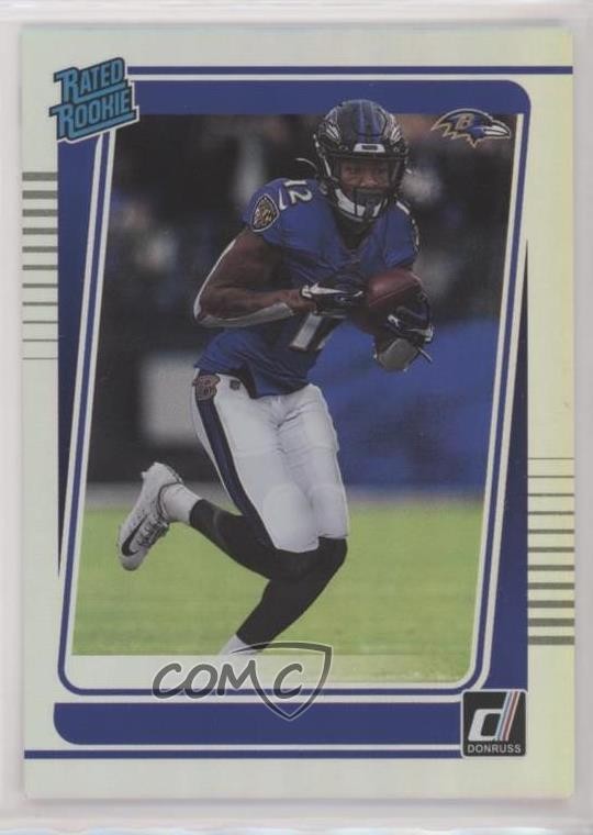 2021 Panini Donruss Rated Rookie No Name Rashod Bateman #265 0cz